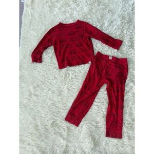 Vintage GAP Kids Red Train Pajama Set - Size 5 Years - Long Sleeve Top and Pants